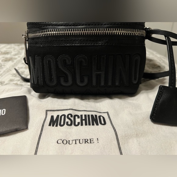 MOSCHINO QUILTED NYLON SMALL BACKPACK BLACK - Picture 2 of 11